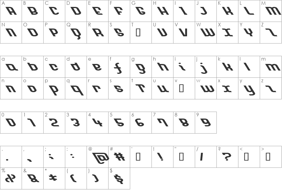 Garcon font character map preview