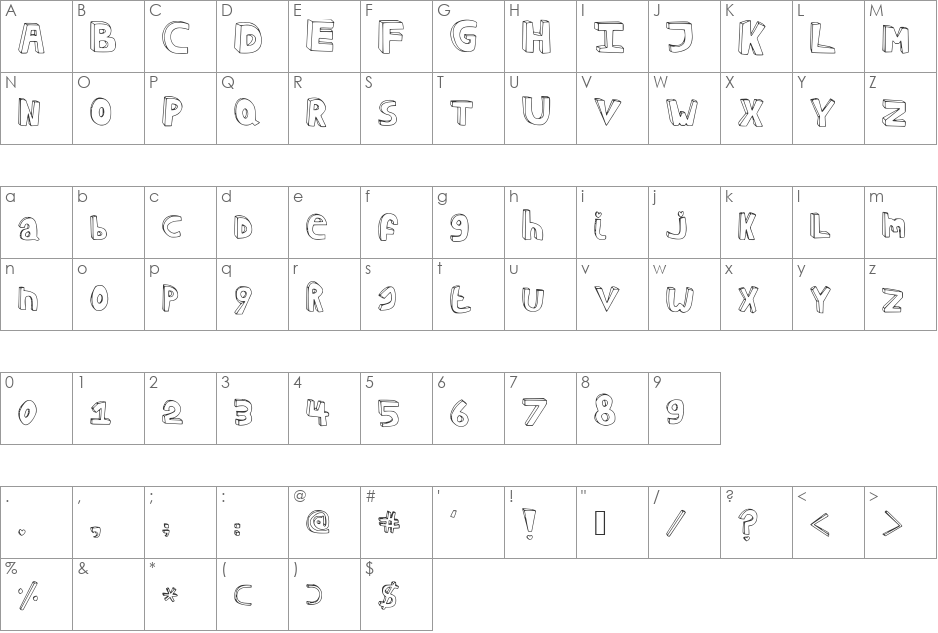 garden font character map preview