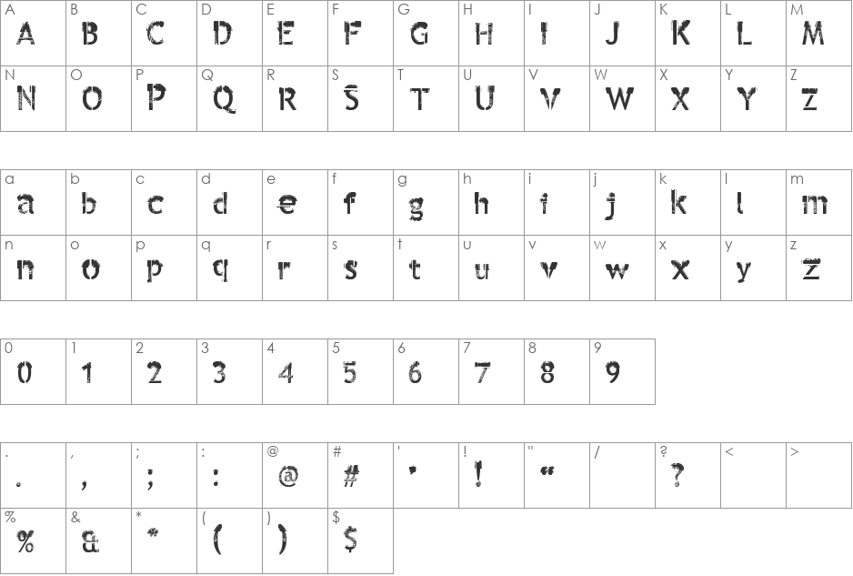 anthem font character map preview