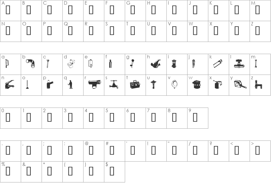 gasfiterbarrera font character map preview