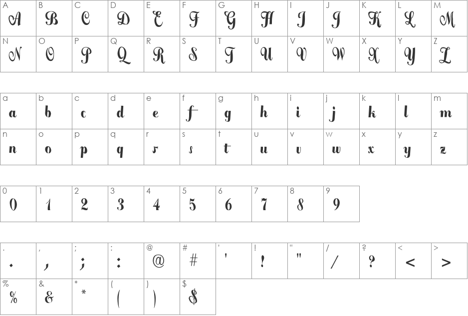 GasStation font character map preview
