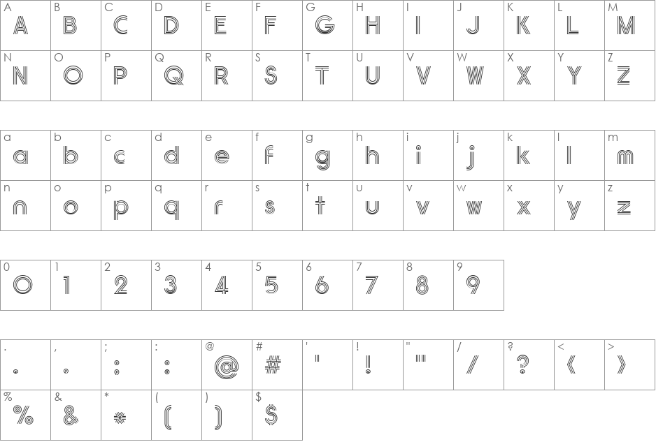 GauFontExpositionR font character map preview