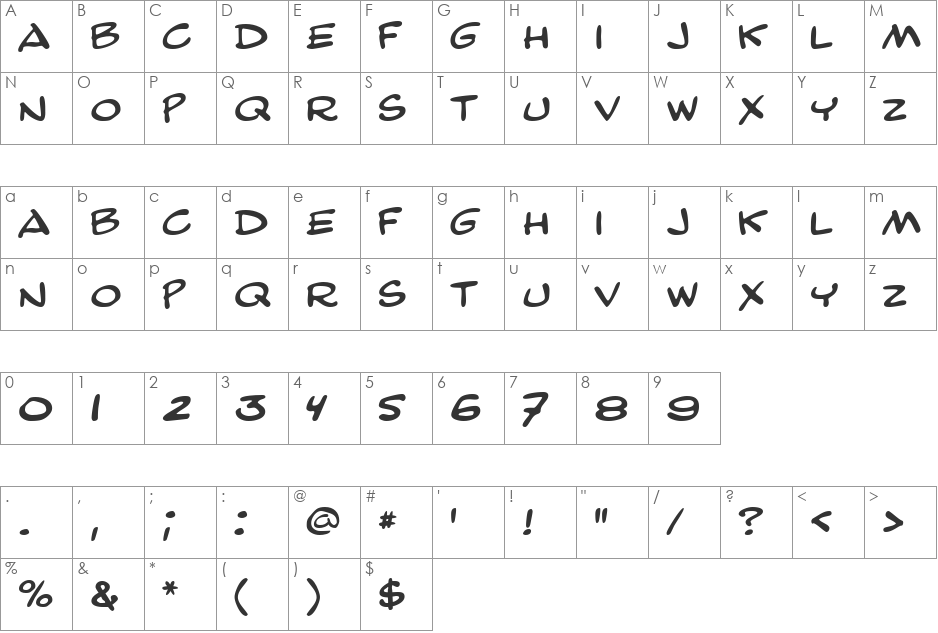 GE Bailiff Caps font character map preview