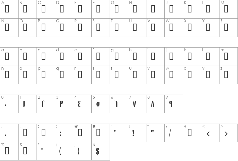 GE Curves Medium font character map preview