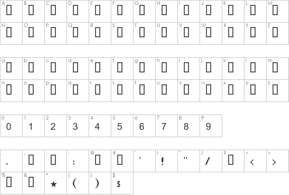 GE MB Fares Medium font character map preview