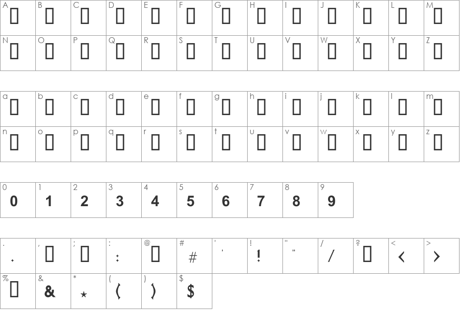 GE MB Najm Bold font character map preview