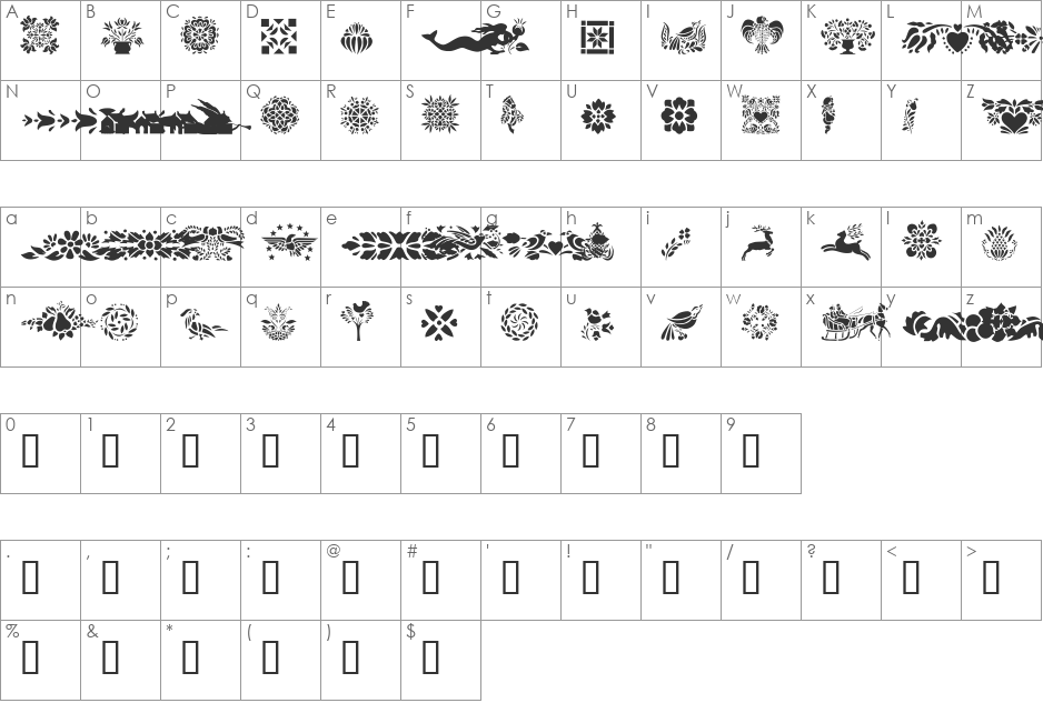 GE Pennsylvania Dutch I font character map preview