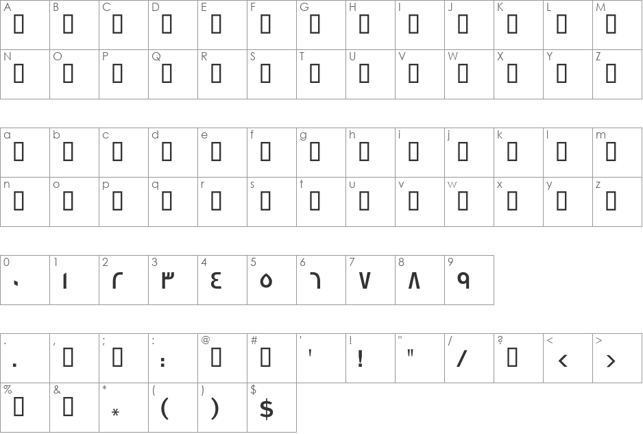GE SS Two Medium font character map preview
