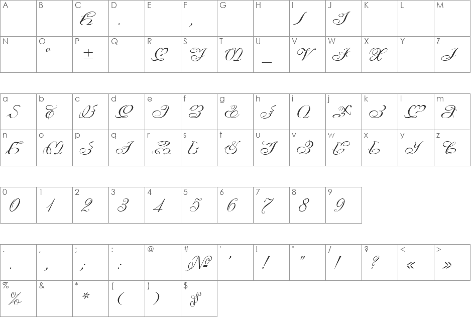 GE-Nana_Mtavr font character map preview