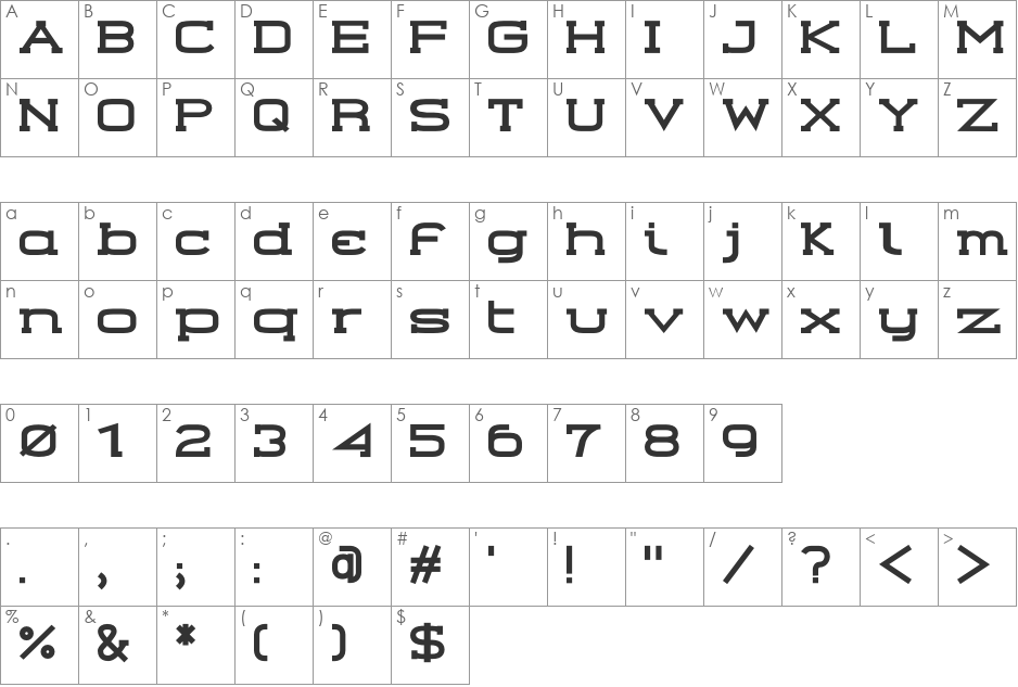Gearus Serif font character map preview
