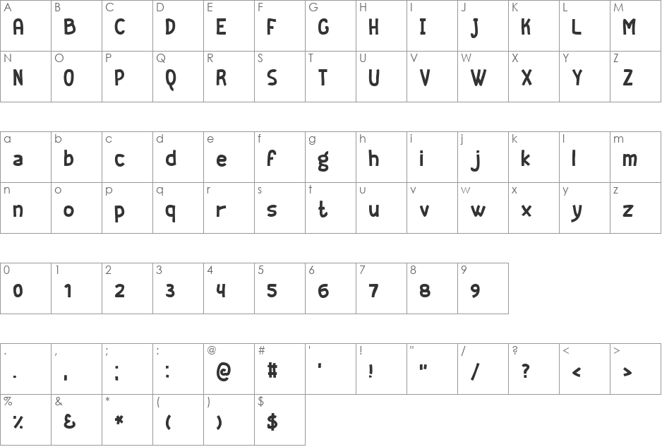 Geeker Bold font character map preview