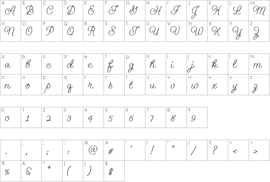 GeeohHmkBold font character map preview