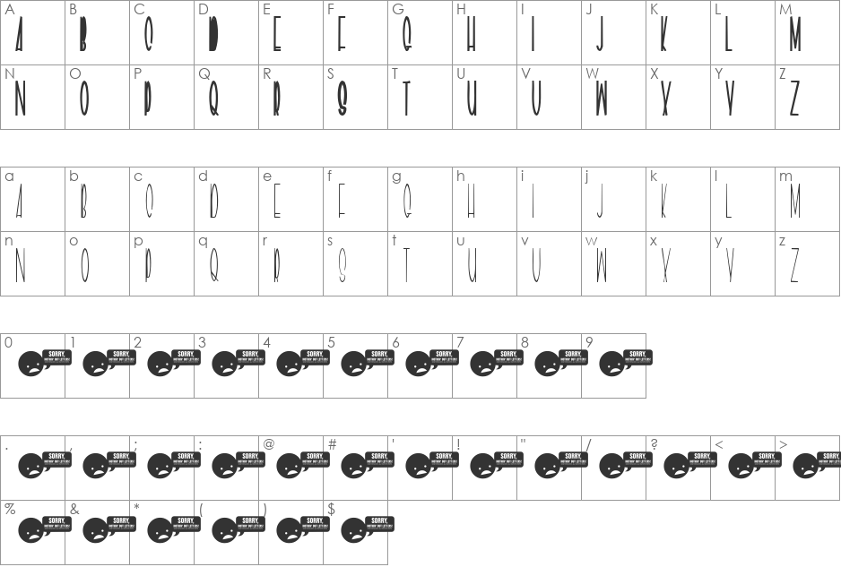 Geeves font character map preview