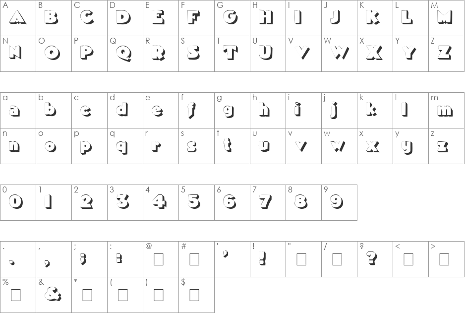Geisha font character map preview