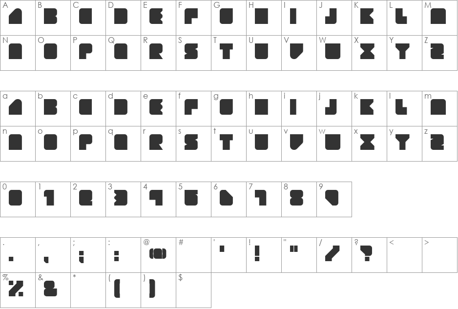 GEIST RND font character map preview