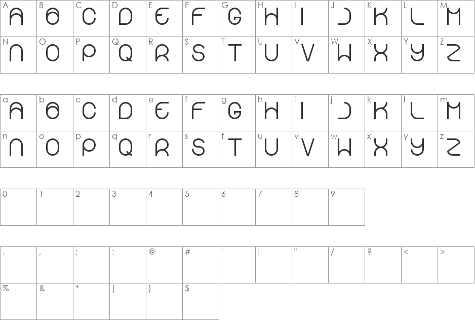gembira font character map preview