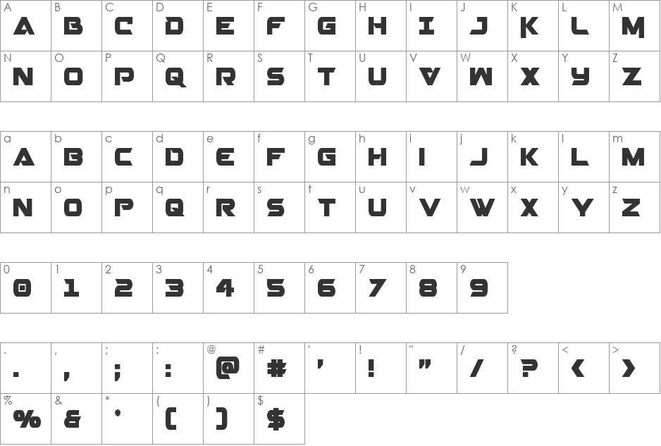 Gemina 2 Condensed font character map preview