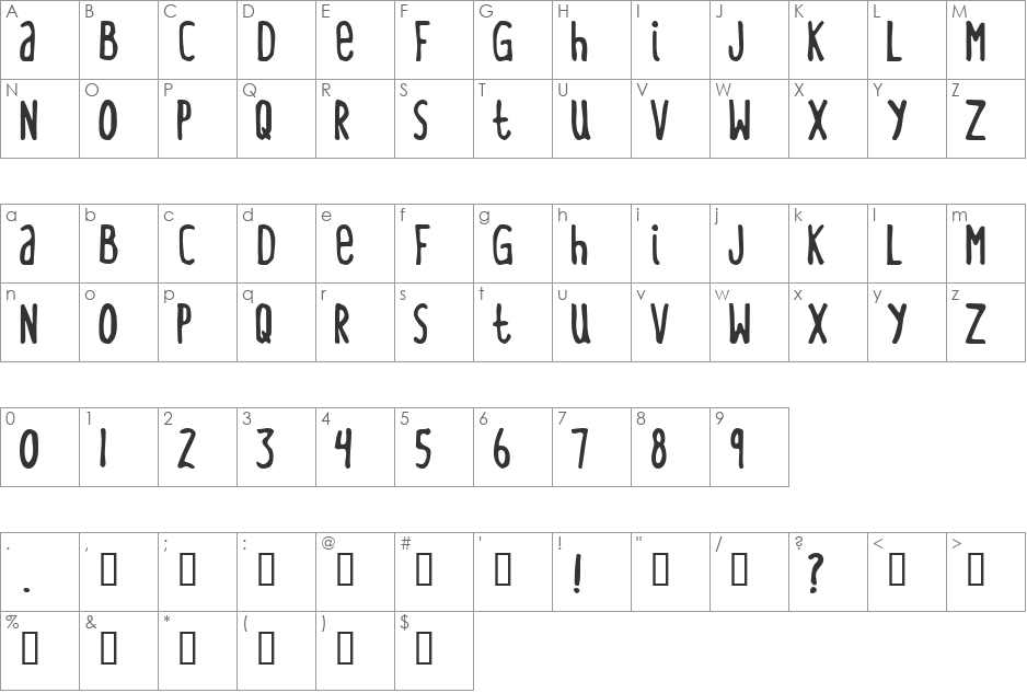 GenericFont font character map preview