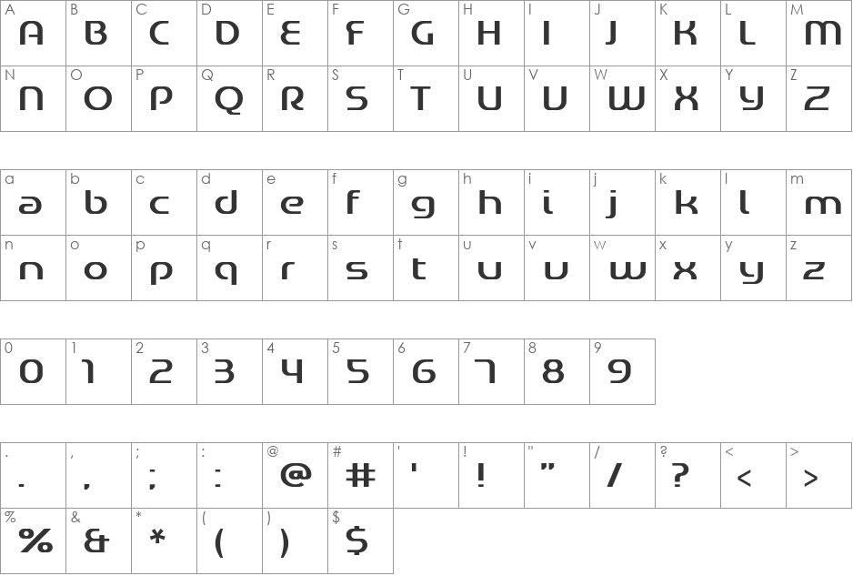 GeneticDefect font character map preview