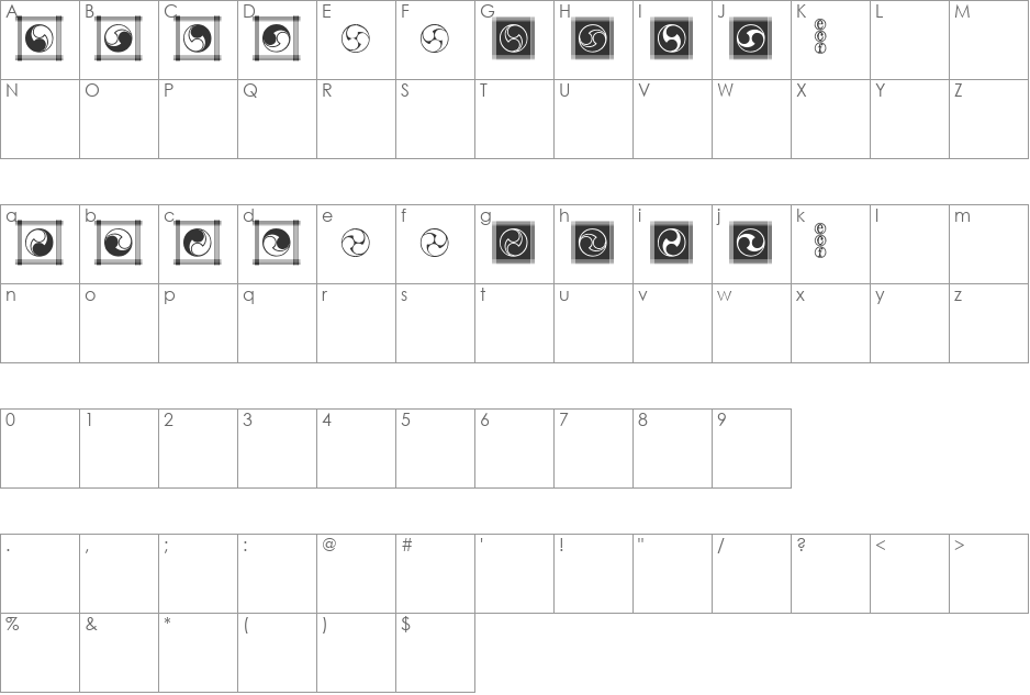 genji eval font character map preview