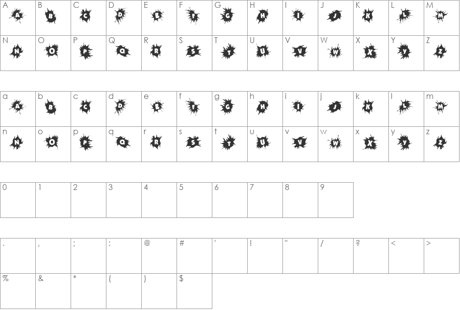 Genuine Leather font character map preview