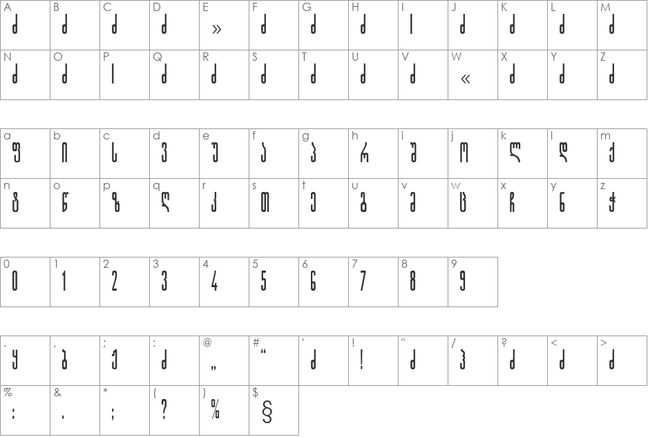 Geo font character map preview