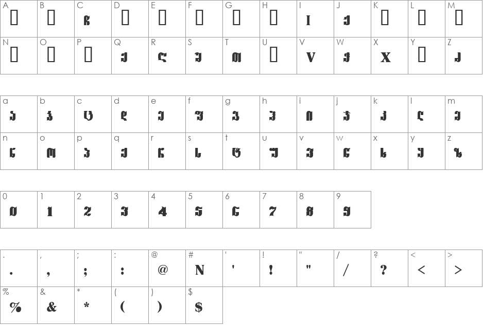 Geo Alami font character map preview