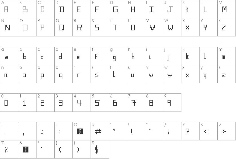 Geo Box Type #1 font character map preview