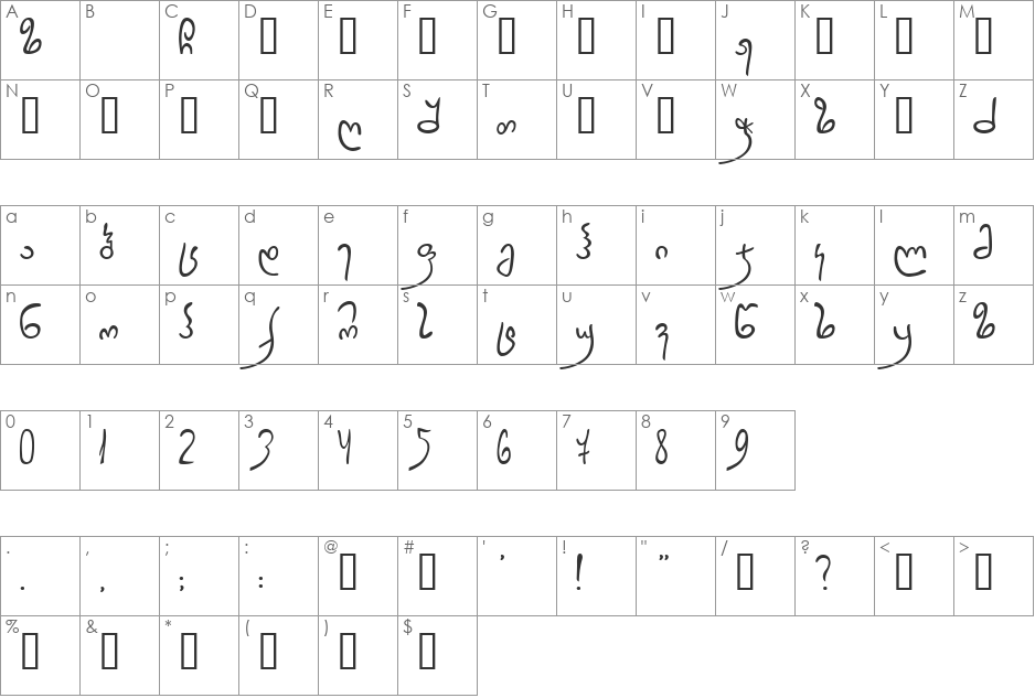 Geo Calligraphy font character map preview