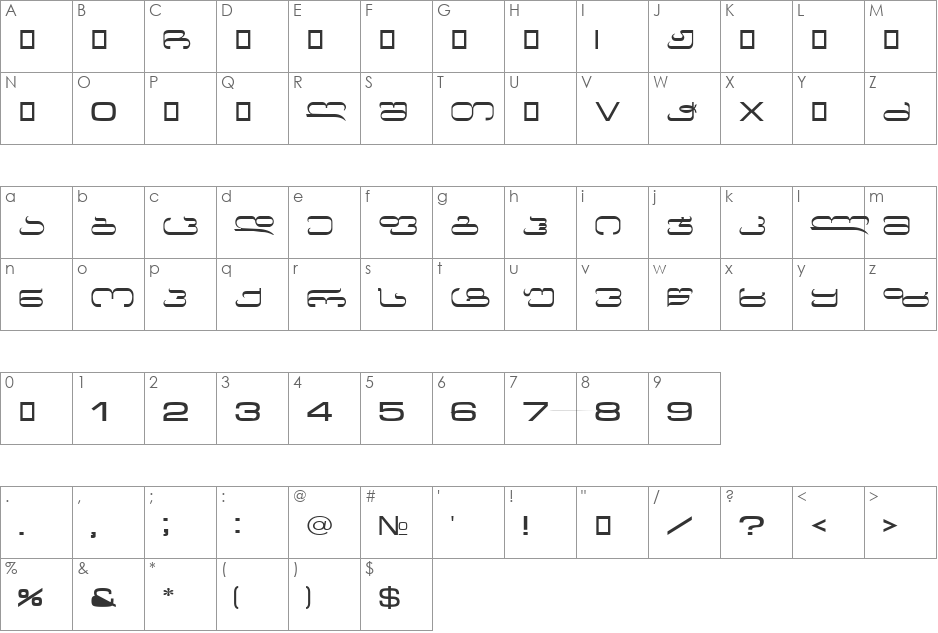 Geo Dabali font character map preview