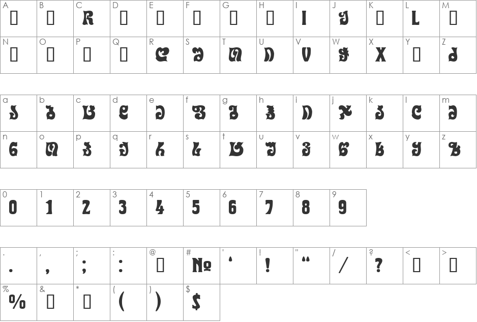Geo Devi font character map preview