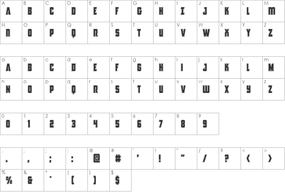 Antilles Academy font character map preview