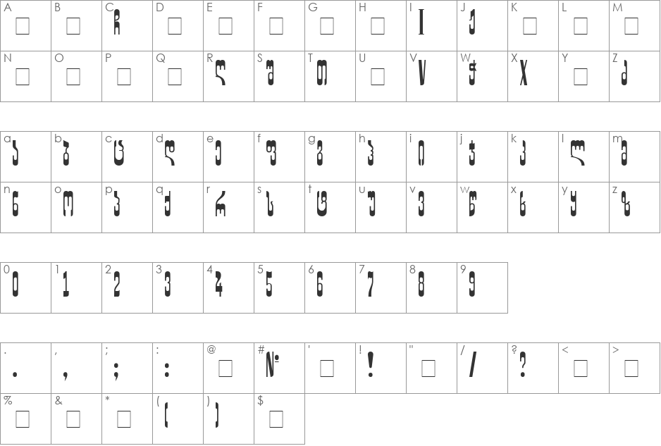 Geo Gedi Mze font character map preview