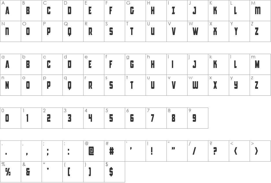 Antilles Condensed font character map preview