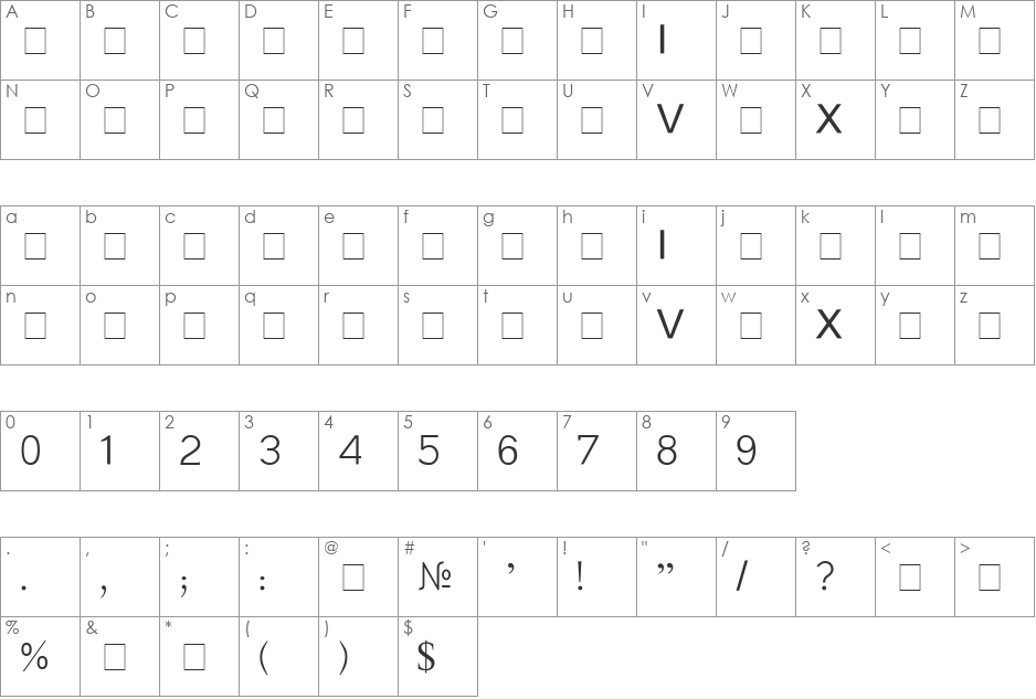 Geo Ilia font character map preview