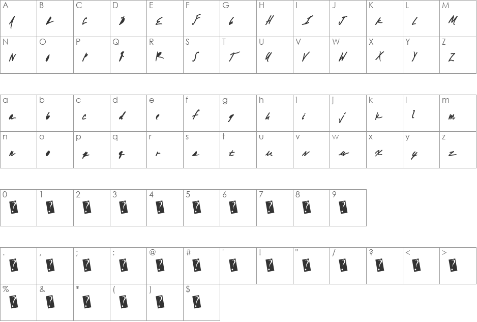 AbsoluteMoney font character map preview