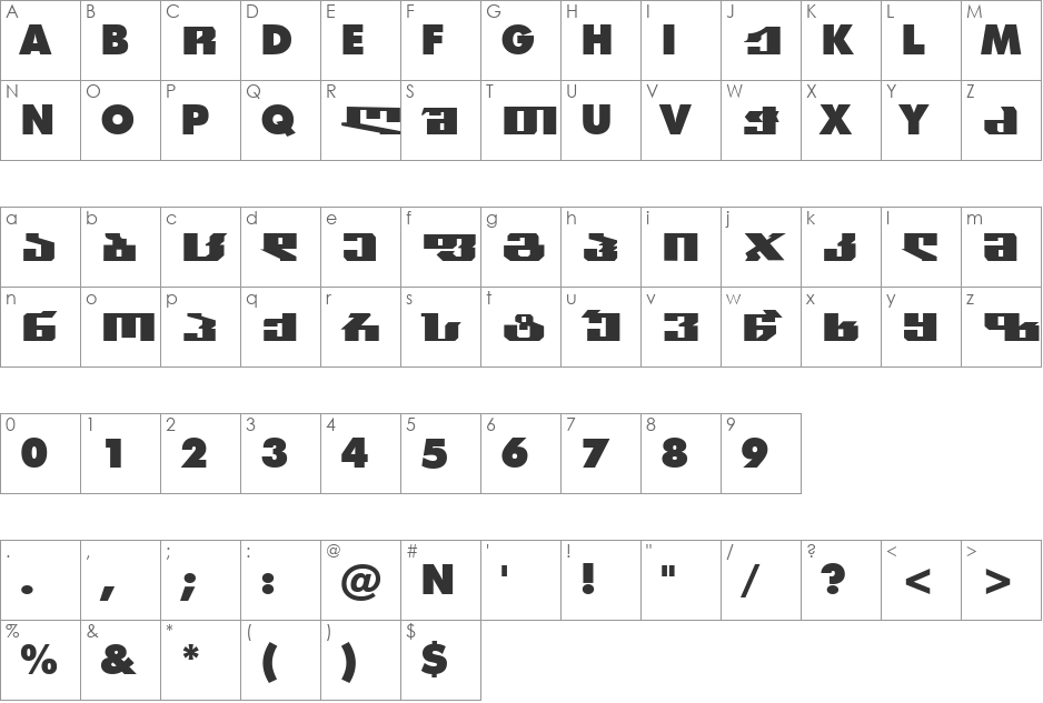 Geo Kiknadze font character map preview