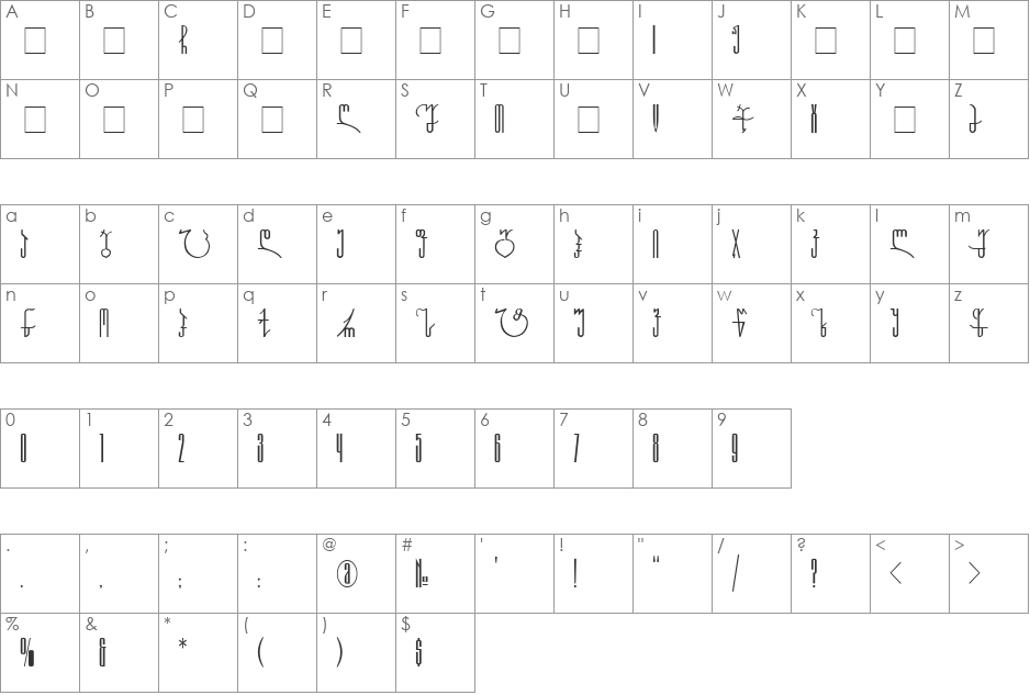 Geo Lado Grigolia font character map preview