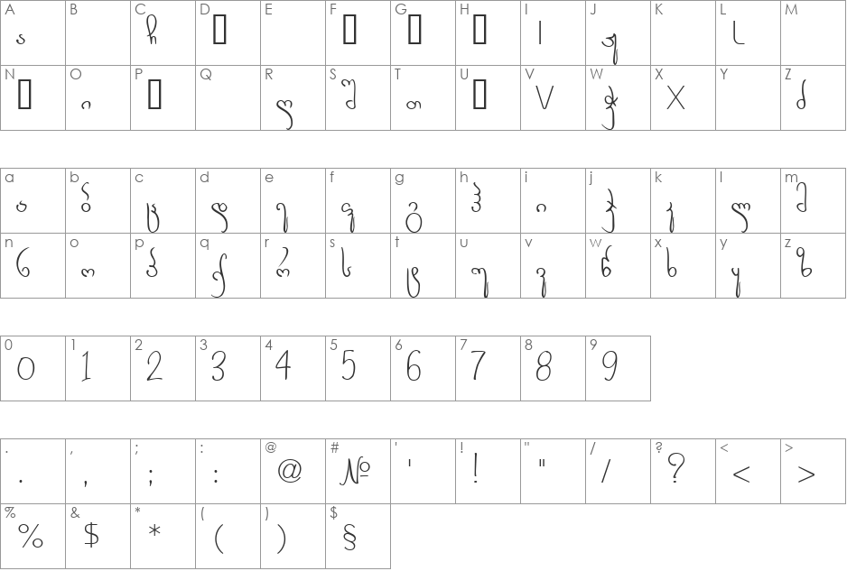 Geo Naniko font character map preview