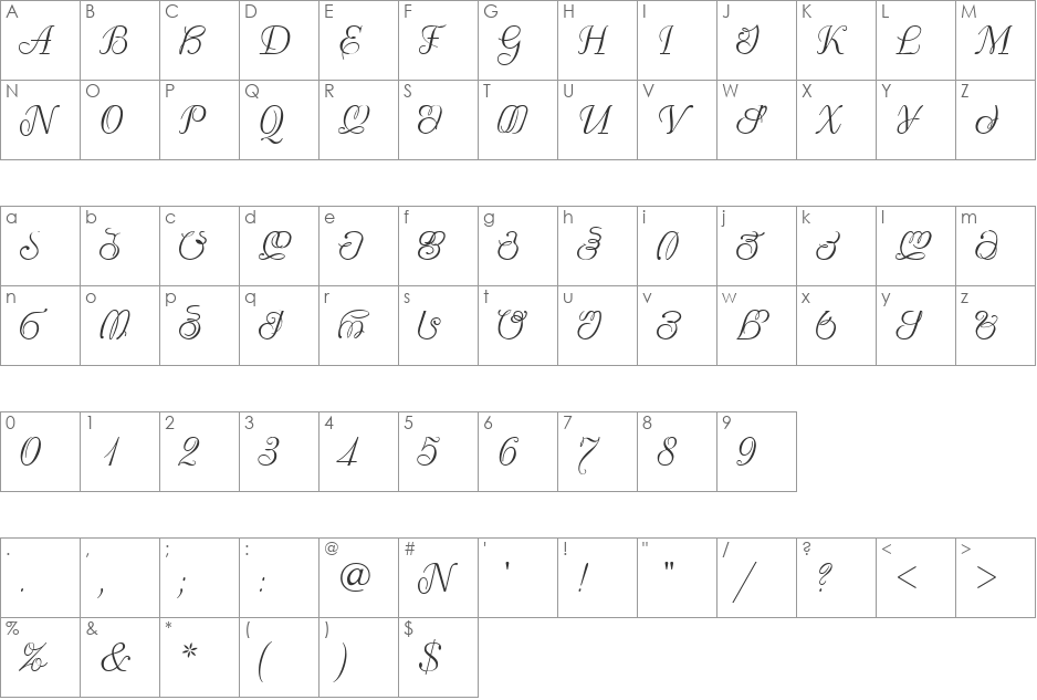 Geo Orqidea font character map preview