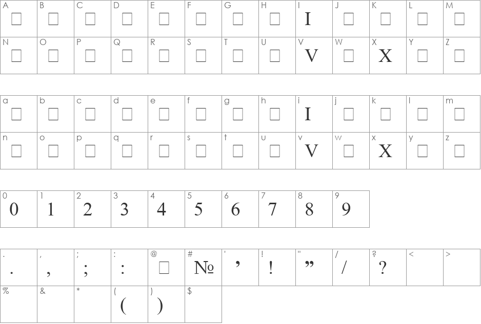 Geo Parizuli font character map preview