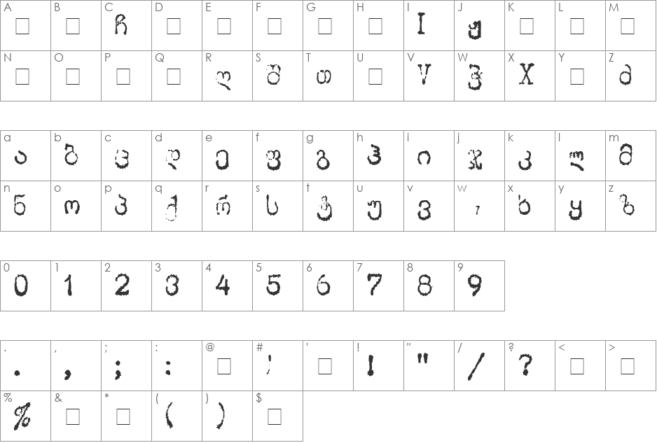 Geo Sabechdi Nusx font character map preview