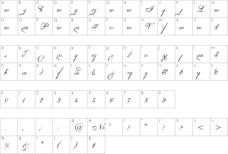 Geo Script font character map preview