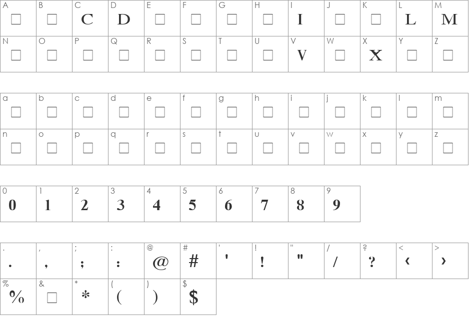 Geo Tbilisi font character map preview