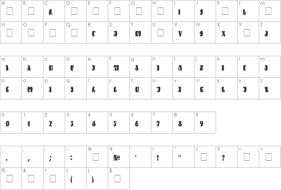 Geo Zghapari Mtavr font character map preview