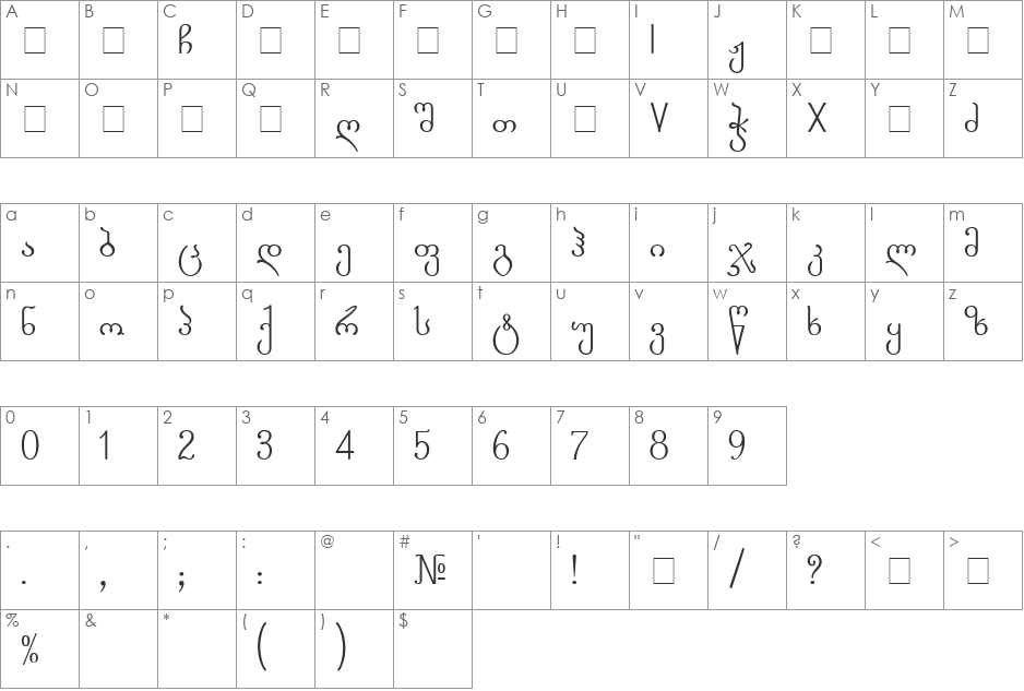 GEO-Gorda font character map preview