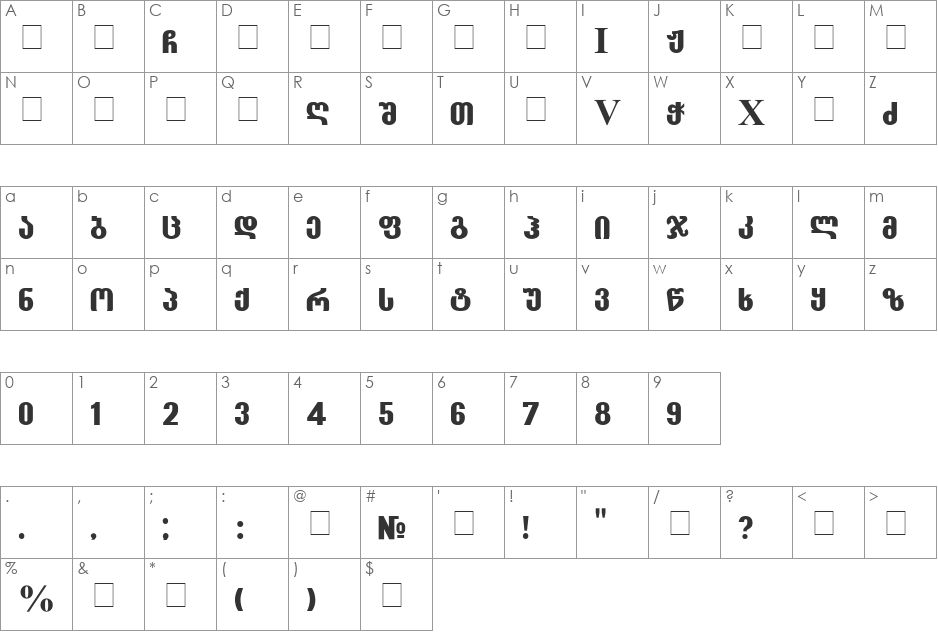 GEO-Grotesk font character map preview