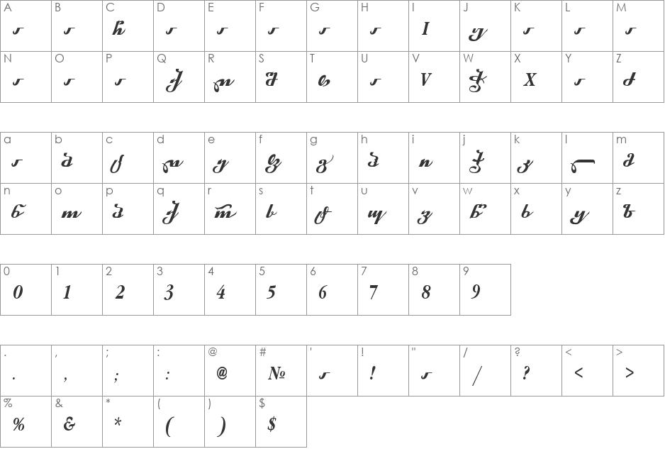 Geo-Xibli-ASTER font character map preview