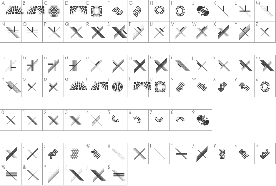 Geobatz font character map preview