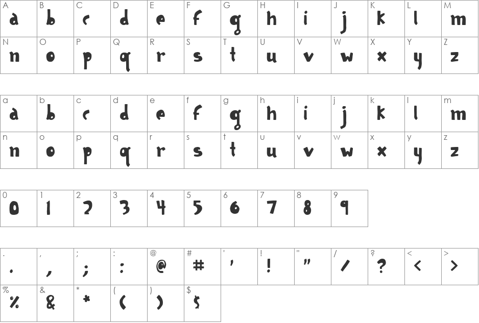 Geodesic font character map preview
